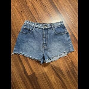 L.A. Blues Embordered Jean Cut-Off Shorts
